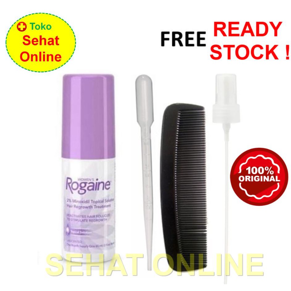 Women's Rogaine 2% Minoxidil 60 ml PER BOTOL + FREE PIPET PLASTIK