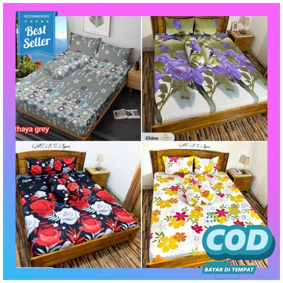 Seprei Motif Bunga Bunga Merah / Seprei Estetik / Sprei Murah / Dekora Sprei Homemade Batik Sprei