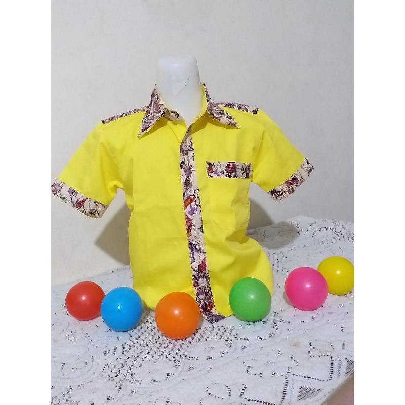 Hem Batik Anak Cowok Warna Kuning