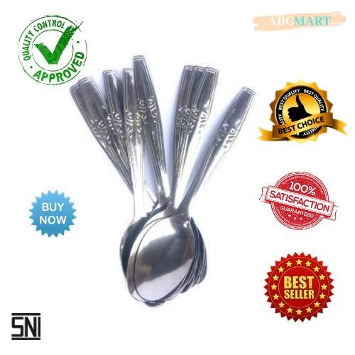 [BISA COD] PROMO Sendok Teh Isi 12 pcs Stainless Tebal Anti Karat Ekonomis Sendok Kue Sendok Cemilan Sendok Dessert Murah