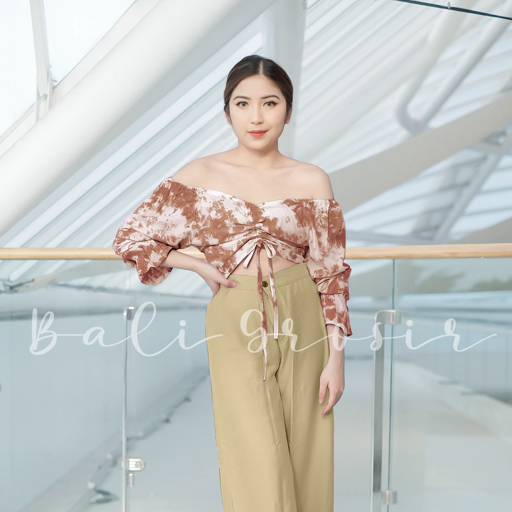 TOP SABRINA SERUT TIEDYE / ATASAN SABRINA TIE DYE BALI / BAJU TIEDYE / CROP TIEDYE