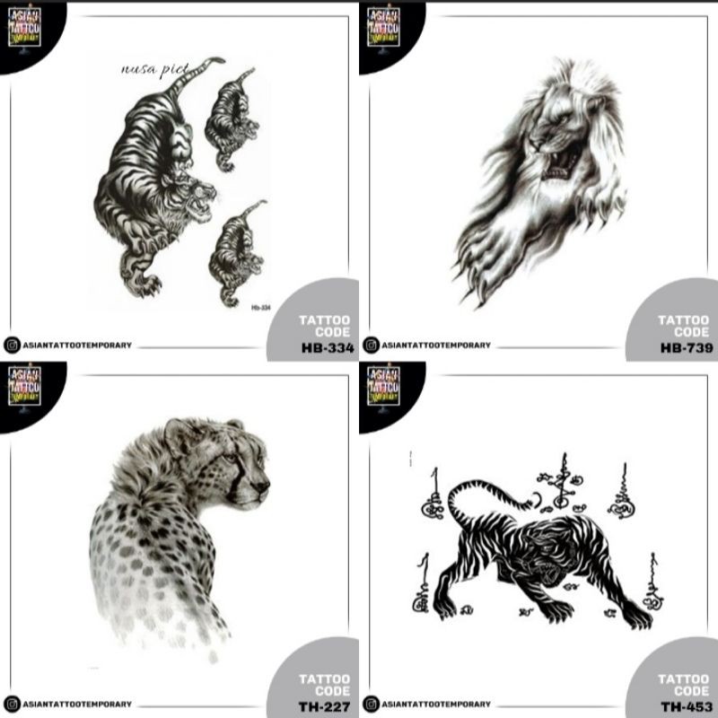 Tatto temporer GAMBAR MACAN / tato kulit / tato anti air MACAN SINGA BEST TATO STIKER TATO TEMPORER