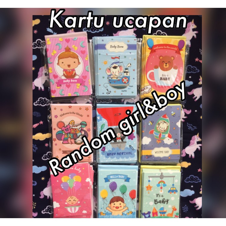 Random KARTU UCAPAN Boy / girl, Packing Kado CBKS LC