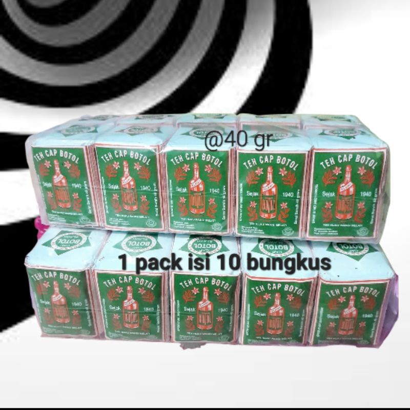 teh tubruk cap botol hijau 10 pcs x 40 gram