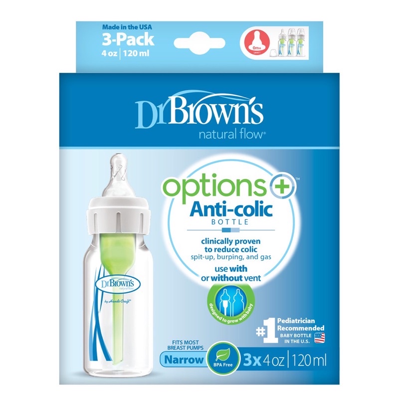 Dr.Brown’s option+ Narrow Neck 3pack 120ml