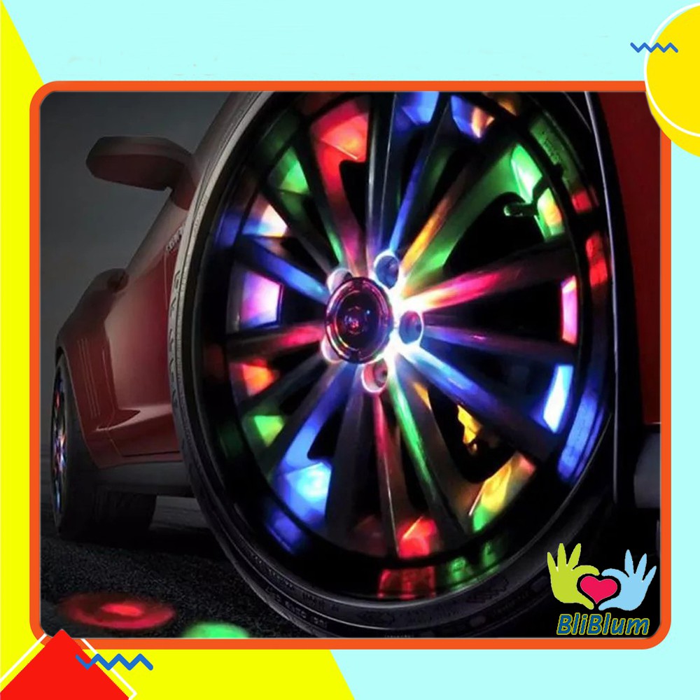LAMPU DEKORASI LED RGB MOBIL COVER DOP VELG SOLAR PANEL 12 LED