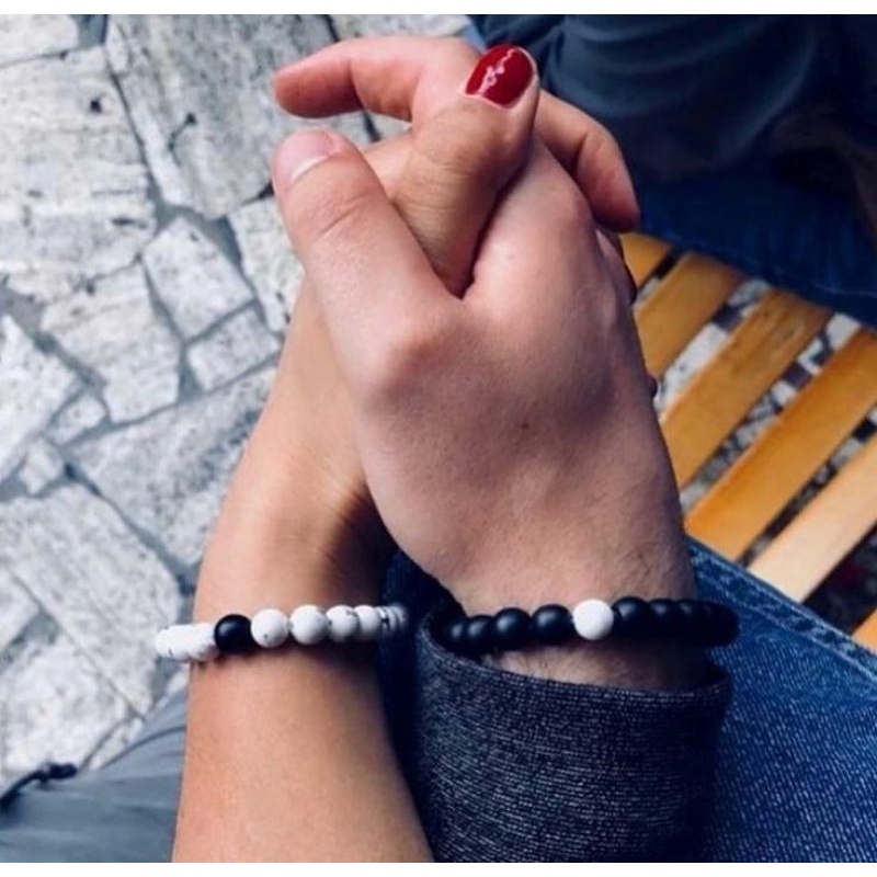 Gelang Pasangan Marble Knot Beads Bracelet Couple Marmer