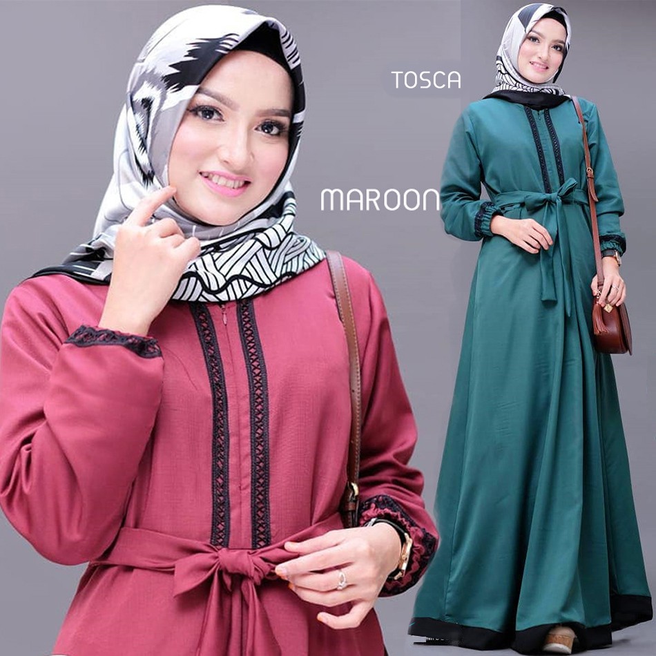 Shella syari Dress sheika Gamis Syar'i Navy gray pink maroon sabyan