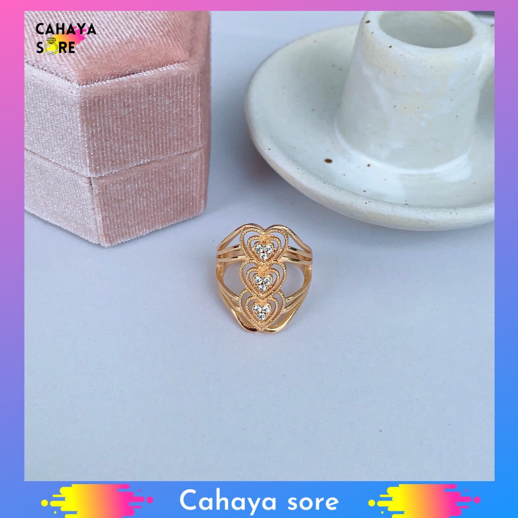 Cincin Xuping Gold Cincin Dewasa Model Permata Pita CD39