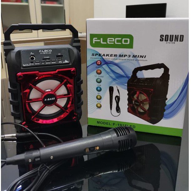 COD✓ SPEAKER BLUETOOTH FLECO F-1915 TERBARU SUPER BASS FREE MIC - SPEAKER SUPER MURAH