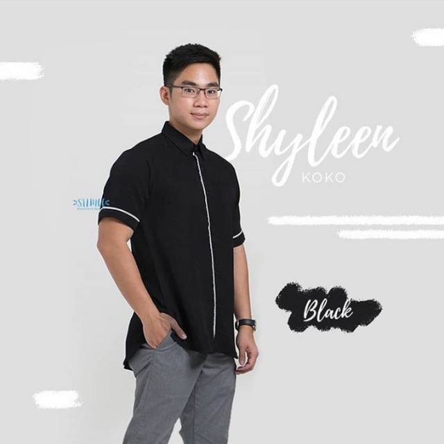Kemeja koko polos lengan pendek couple set Shyleen by Silmee