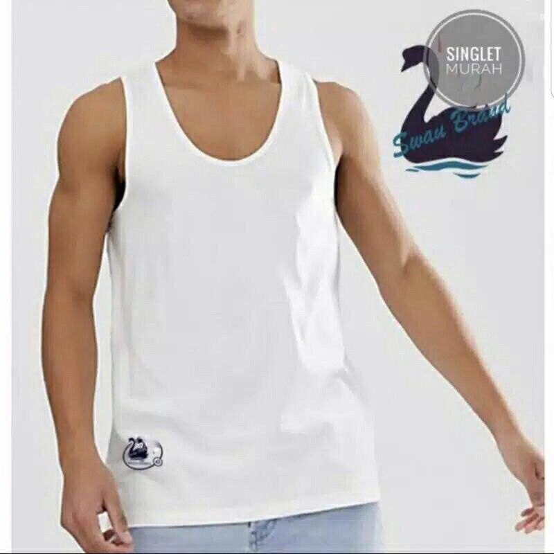 Kaos Kutang / Kaos Dalam / Singlet Pria Swan Brand (1pcs) Size 34 36 38 40 42 44/HARGA TERMURAH