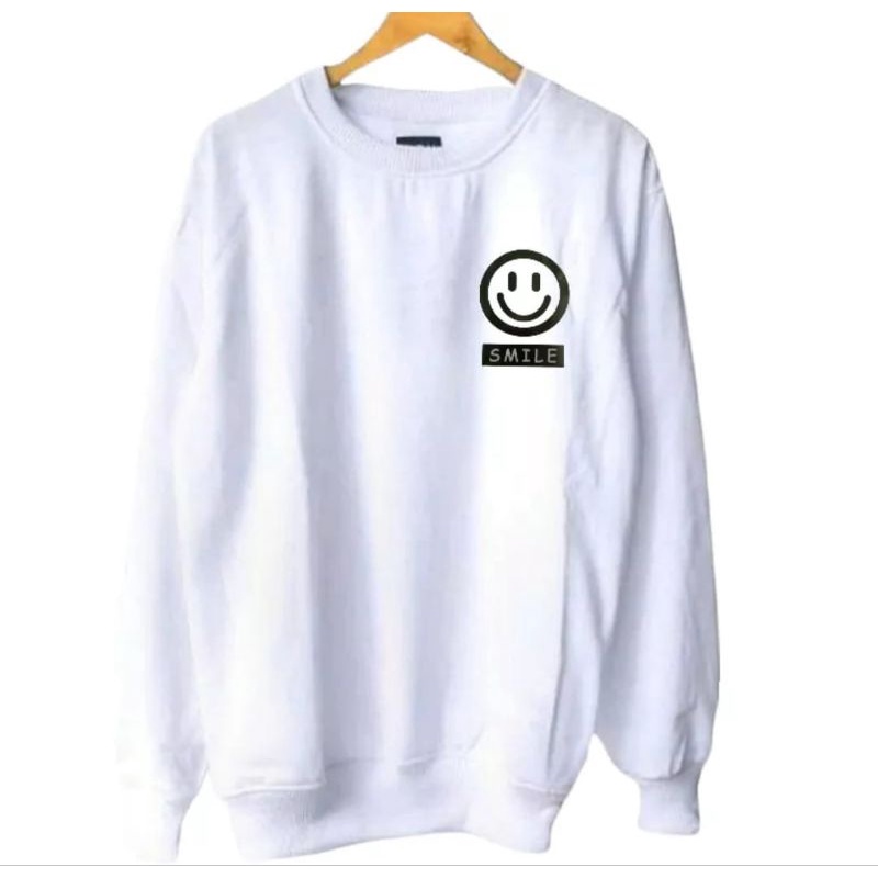 Sweater crewneck LOGO SMILE PRIA wanita simple