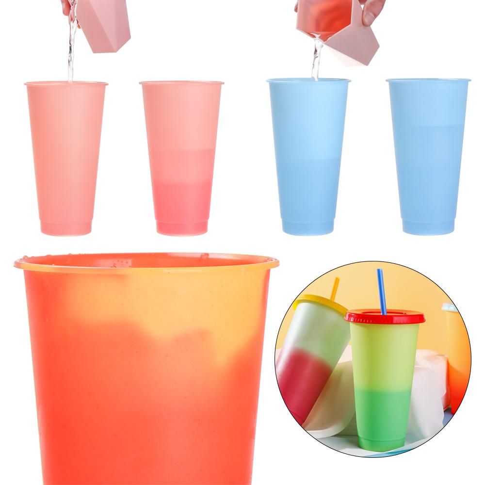 Populer Drink Ware New Cangkir Plastik Perubahan Warna Portable