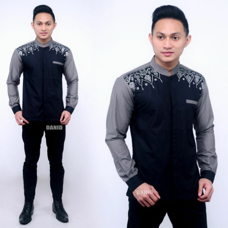 Baju Koko bordir Terbaru 2021 Baju Muslim Pria pakaian lebaran