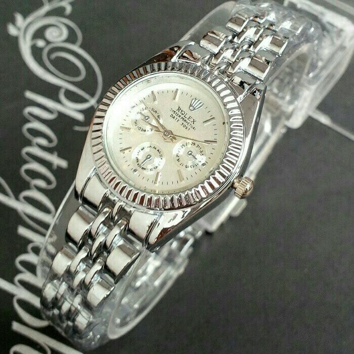 Cuci Gudang Jam Tangan Wanita Rolex Laris / Jtr 932 Putih Kecil
