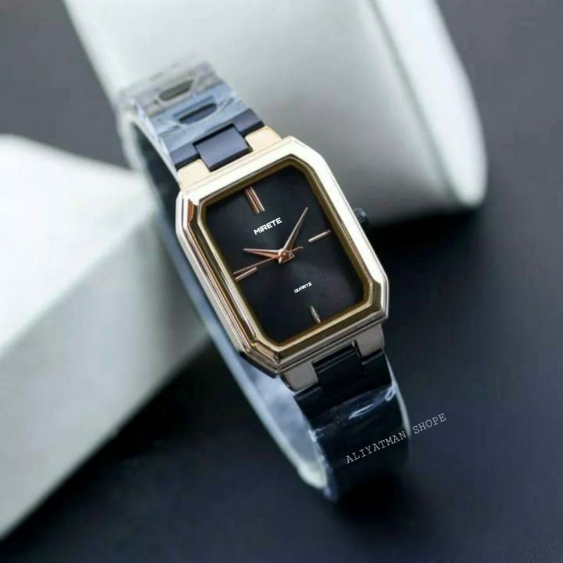 {JAM KASUAL WANITA} TAHAN AIR JAM TANGAN CEWEK MIRETE TERBARU MODEL PERSEGI JAM TANGAN WANITA RANTAI STAINLEES STEL TERLARIS MIRETE