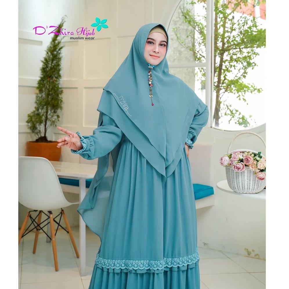 Kinara Syari Gamis Syari Ceruty Ootd Wanita Set Hijab Baju Wanita Jumbo Gamis Renda Setelan Wanita M