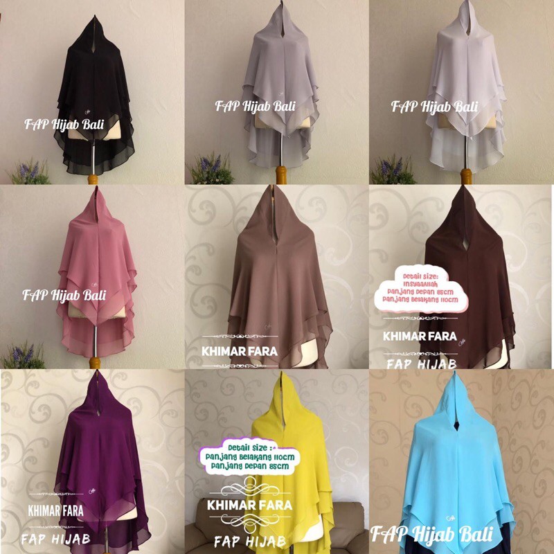 Khimar Fara 2 Layer Non pad by FAP Hijab