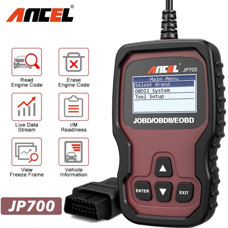 ANCEL JP700 JOBD/OBDII/EOBD Obd2 Scanner Car Scanner Odb2 Car Diagnostic Tool Obd Car Diagnostic Scanner Automotive Scanner