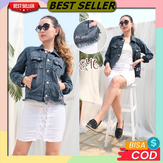 Jaket Jeans Wanita Crop Import Jins Wanita Jacket Jens Kekinian Cewek Terbaru Jket Jen Levis Termura