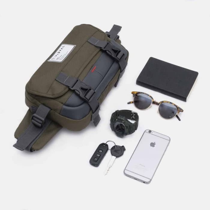 Tas Pinggang Waistbag VISVAL Waist Bag Flashpack Selempang Pria Cowok