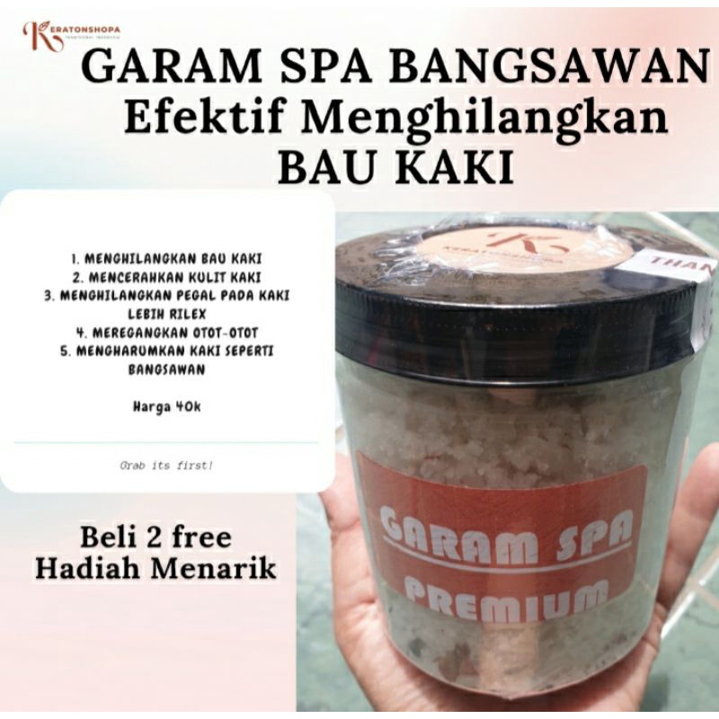 GARAM MANDI SPA KAKI TUBUH BATH SALT SOAK BUNGA ASLI 500GR HARUM MENGHILANGKAN BAU KAKI