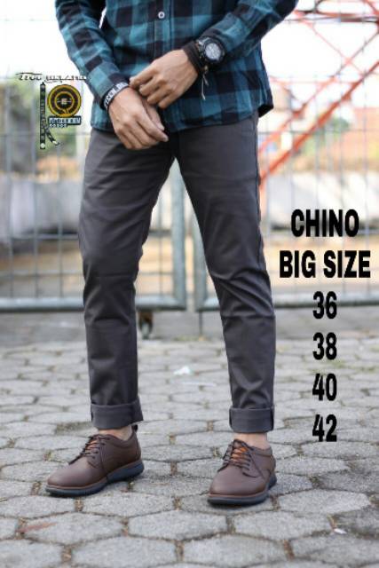 Celana chino panjang pria / cino catton cassual jumbo big size premium 35 / 42