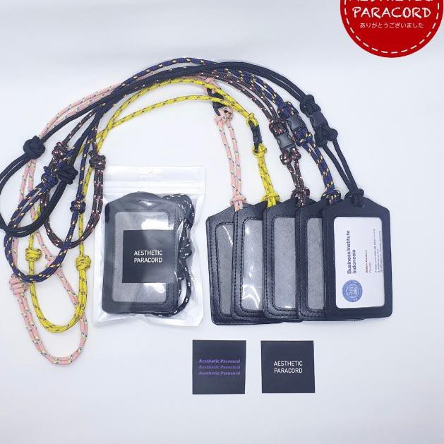 

Siap Kirim-008 Lanyard ID Card Name Tag Kulit Tali Paracord With Mini Buckle - Random