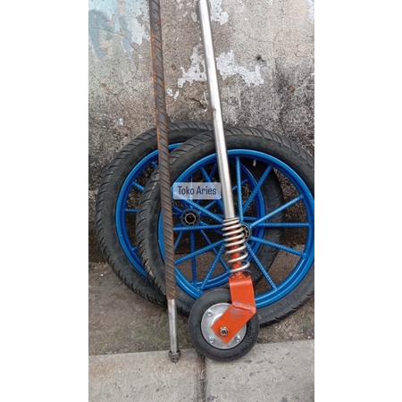Roda gerobak Behel Mio kecil Ring 14 (Paket Roda Gletrek ban Lori 6 inch )