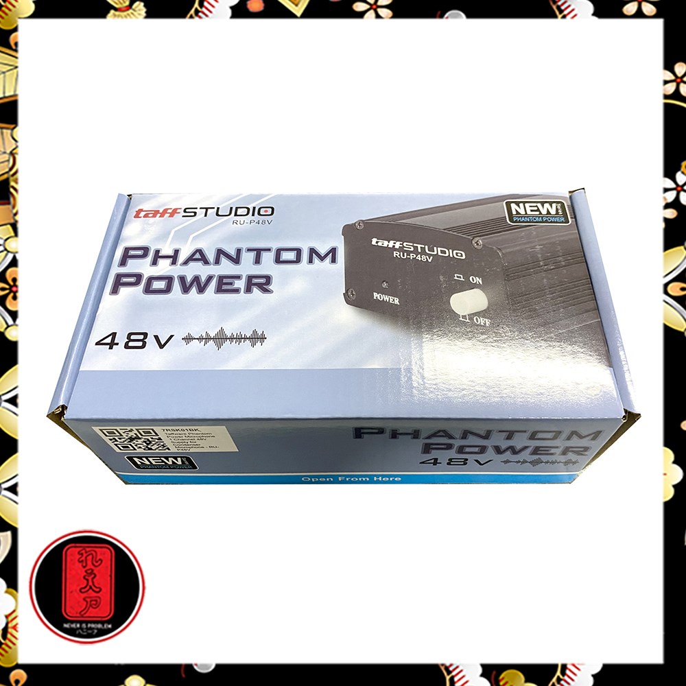 Phantom Power Microphone 1 Channel 48V Supply for Condenser Microphone - RU-P48V - Black