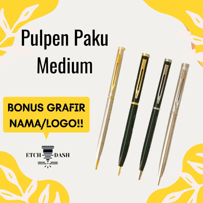 

[BONUS GRAFIR] Pulpen Promosi - Pulpen Custom - Pulpen Paku Medium Free Cetak Grafir