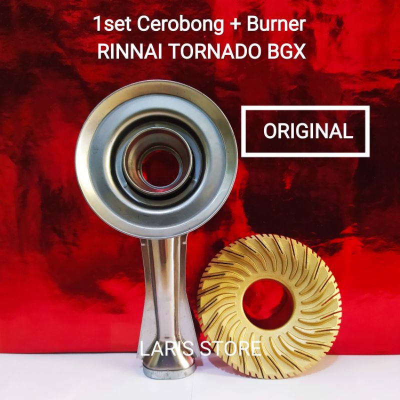 Cerobong + Burner Kompor Gas Rinnai Tornado BGX Original