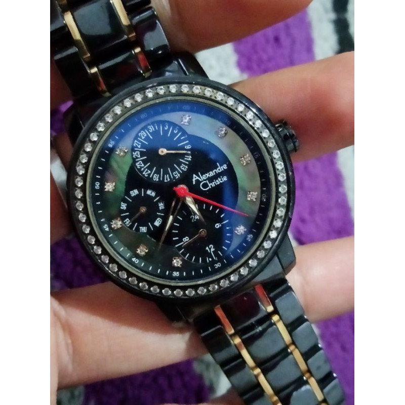 Jam Tangan Wanita Alexandre Christie AC 2360Bf Ceramic All Original second preloved