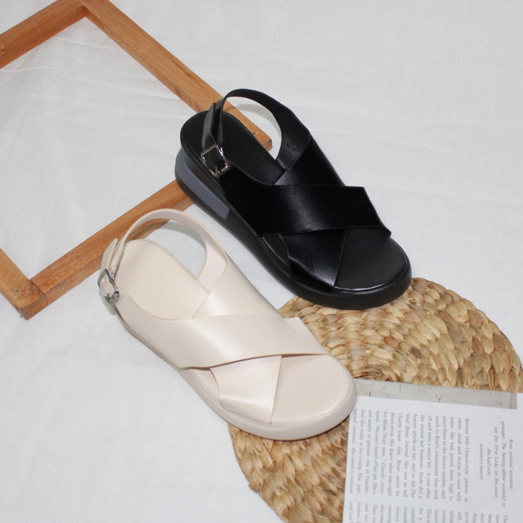 Free Box Sepatu Wanita Korea Sepatu Wanita Termurah Kekinian NS15077 Sepatu Sandal Wedges Wanita Import