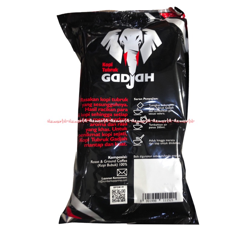 Gadjah Kopi Tubruk Asli Aroma Rasa Khas 20sachet Kopi Instan Coffee Cofee Kopi Tubruk Saset Kopi Gajah Cap Gajah