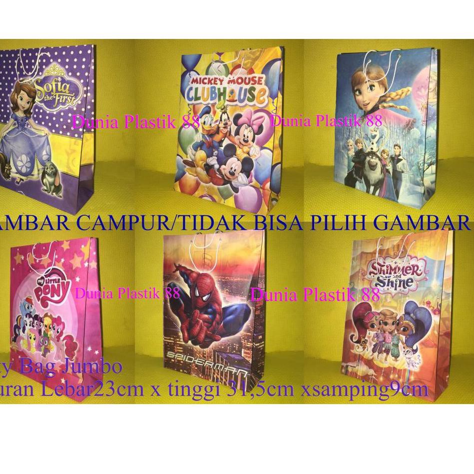 

Best Seller LHG isi10pc goodie PARTY BAG JUMBO 23x31.5CM tas kertas karakter anak ulang tahun ultah