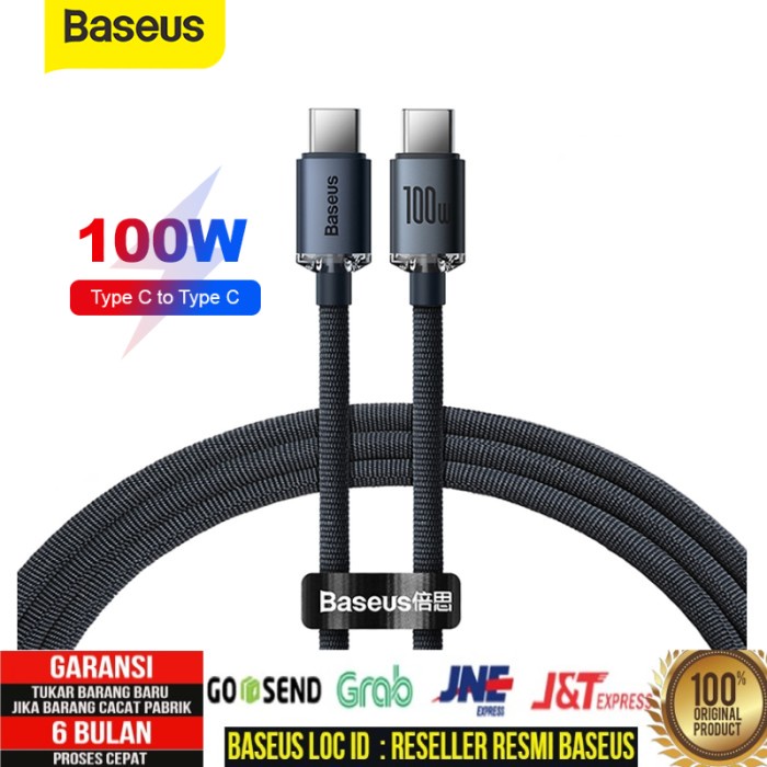 Baseus Crystal Shine Kabel Data 100W Type C to Type C Fast Charging PD