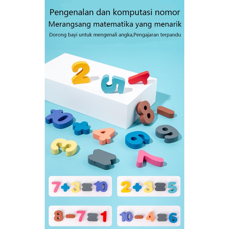 Montesori Puzzle / Macaroon Shape Wooden / Mainan Edukasi Berhitung