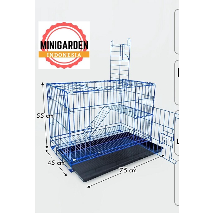 KANDANG LIPAT 2 TINGKAT kandang anjing kandang kucing tingkat XL 75X45X55 kandang hewan burung pet cage pet cargo