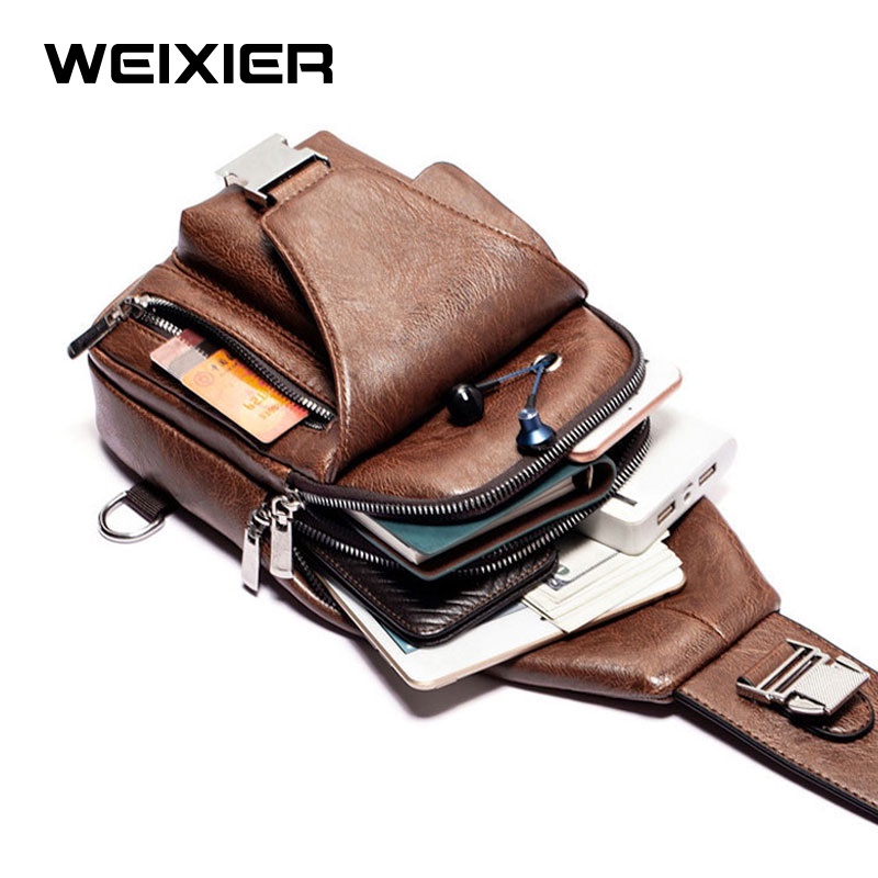 WEIXIER 9525 Tas Selempang Pria Kulit Shoulder Bag Premium WK-SBY