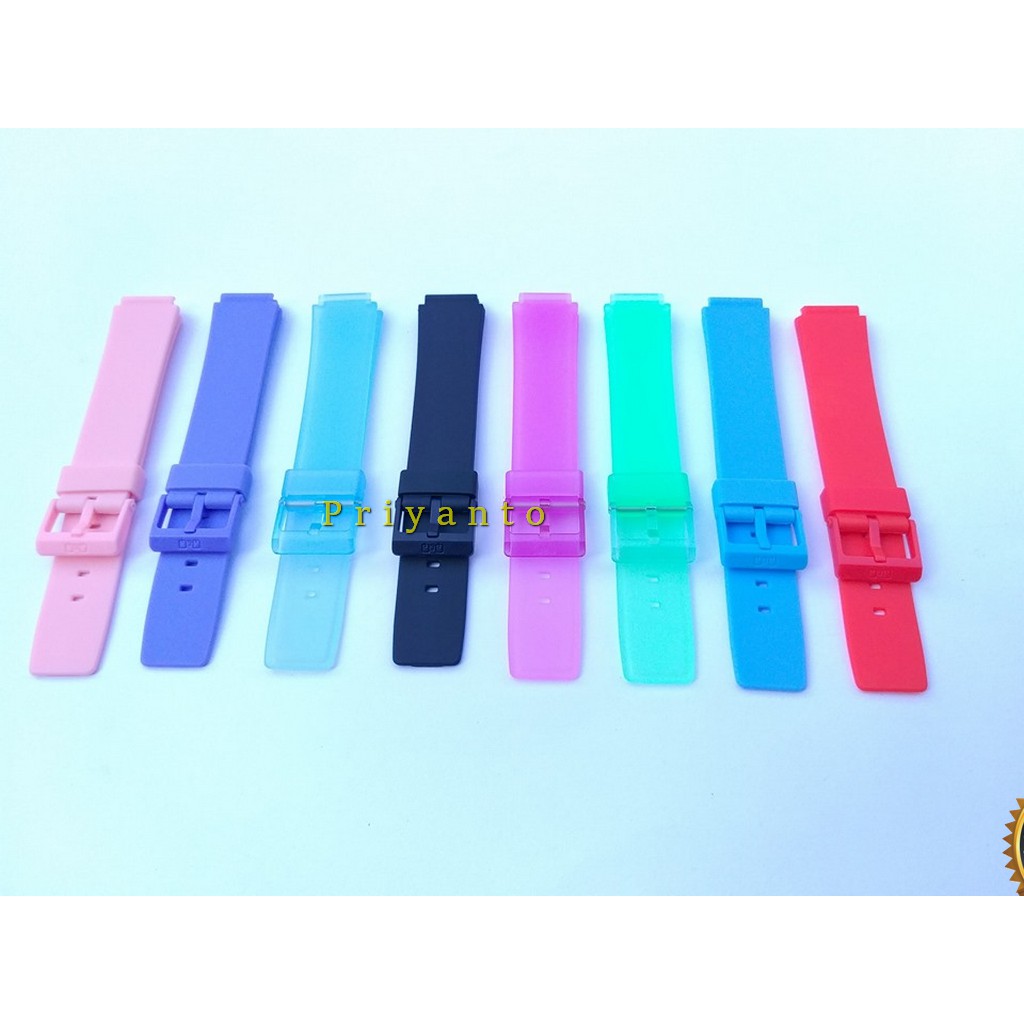 Tali karet jam Tangan Q&amp;Q QnQ QQ VP 46 VP46 Original Oem Rubber Watch Bend QnQ VP46 Bonus Pen