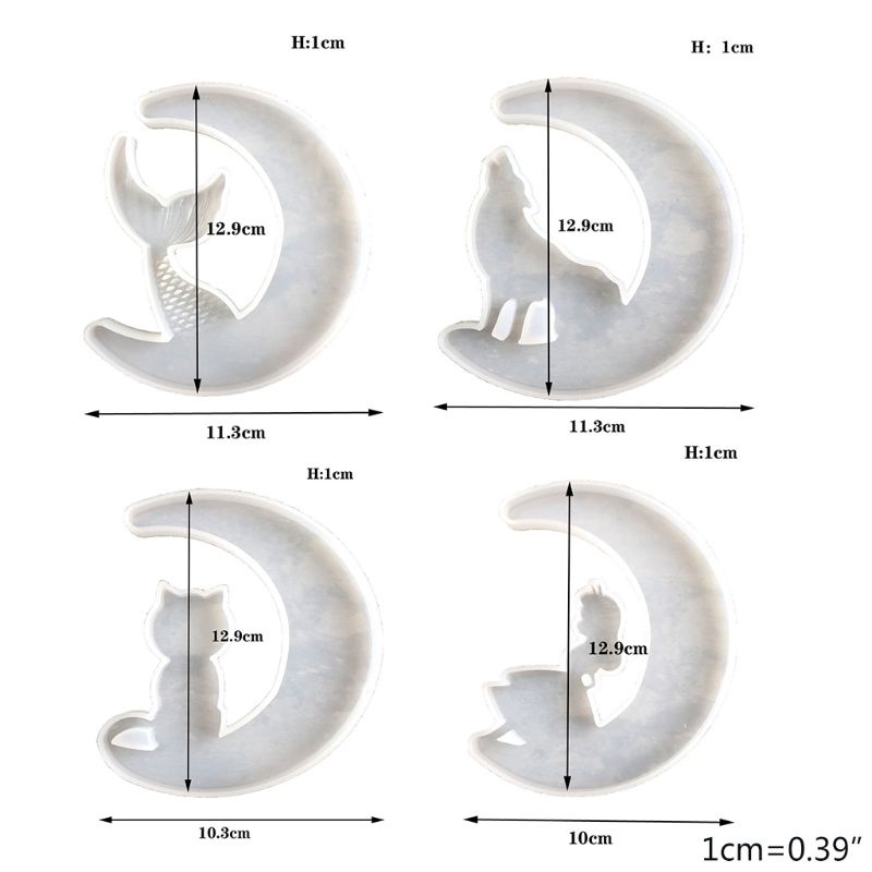 Siy Cetakan Resin Epoksi Kristal Bentuk Bulan Bahan Silikon Untuk Membuat Liontin Handmade Diy