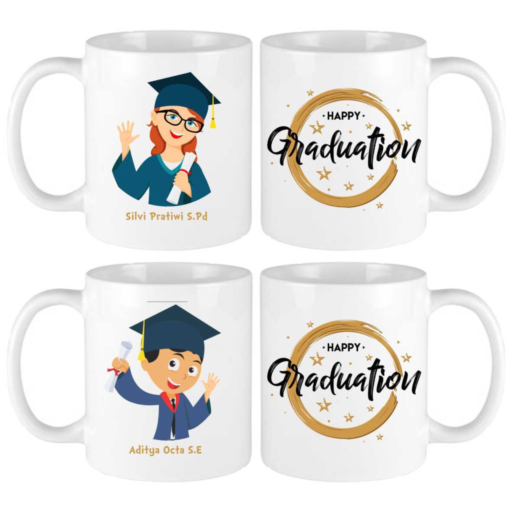 Kado Wisuda Mug  Gelas  Printing Custom Bisa Request 