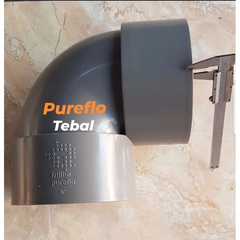 Elbow-Knee-Knie-Keni pvc 6" Trilliun Pureflo (Tebal)