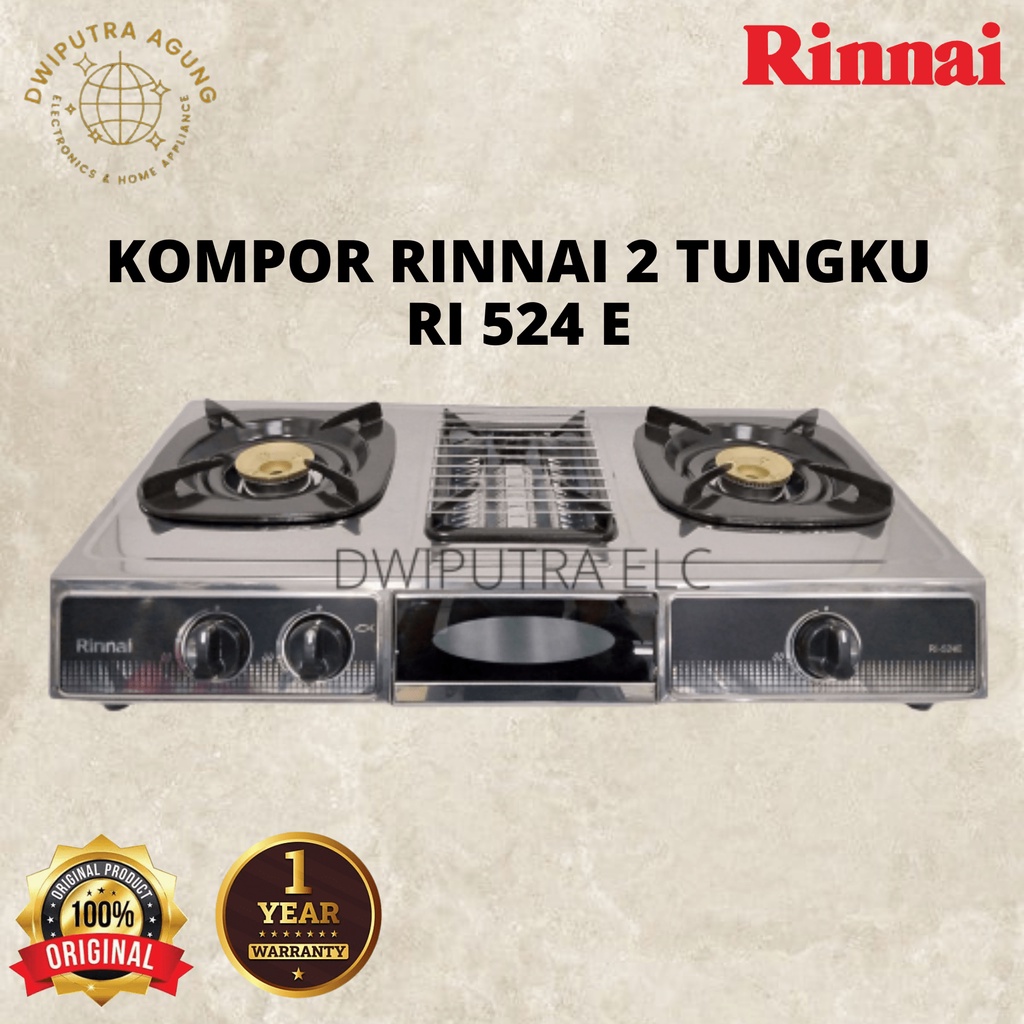KOMPOR GAS 3 TUNGKU RINNAI RI524E RI-524E RI 524E