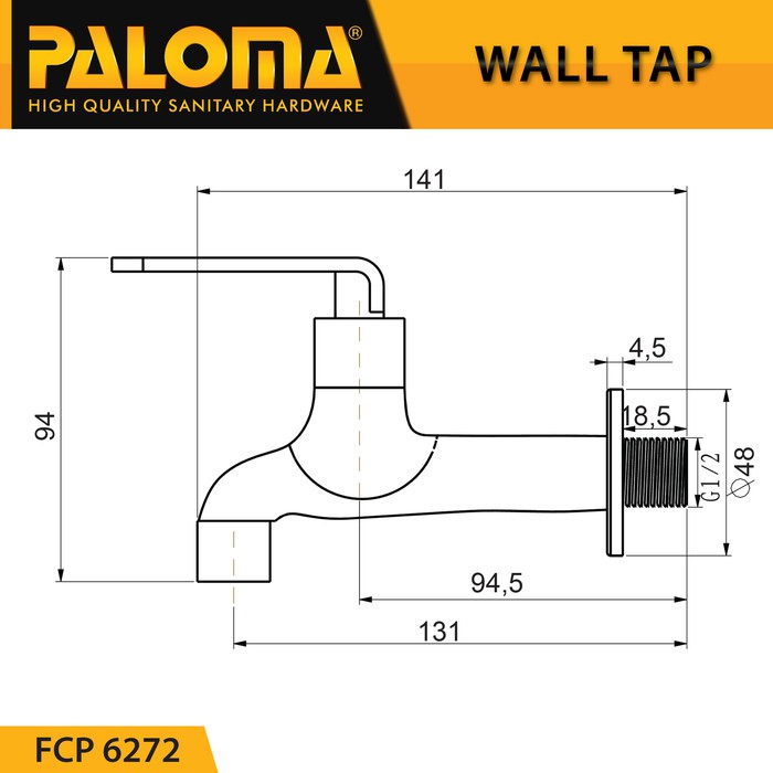 Tap PALOMA FCP 6272 Keran Kran Air Dingin Tembok Wall Taman Garasi