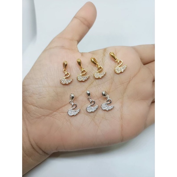 liontin perak 925 asli lapis emas liontin swan + mp corr / liontin fashion import silver925