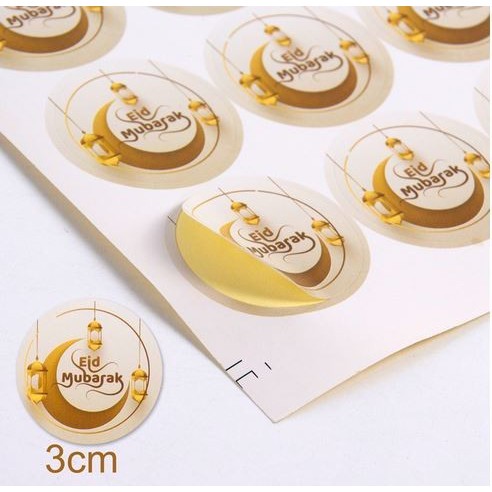 Paper Tags - EID MUBARAK Round Sticker (1sheet/12pcs) #04