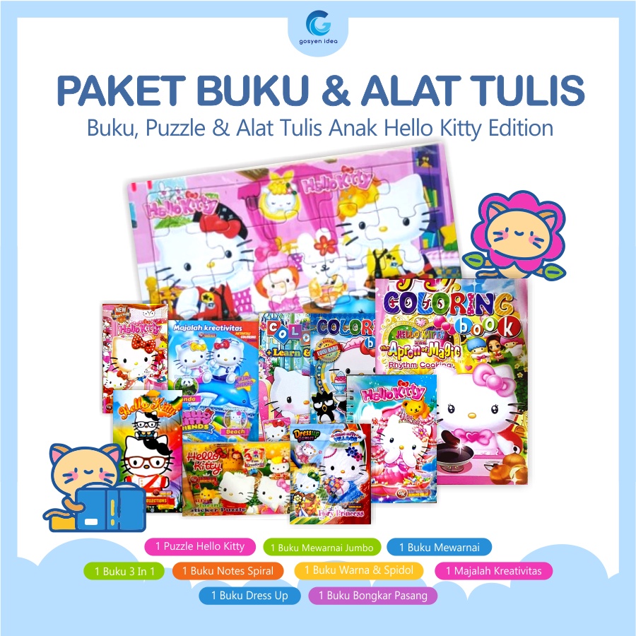 

Paket Alat Tulis dan Buku Warna Anak Hello Kitty Mania